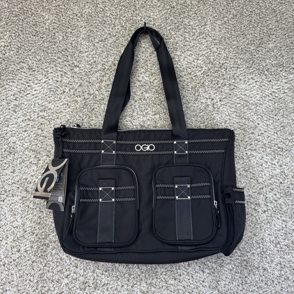 NEW OGIO Lisbon Messenger Travel Work Bag Womens Black Inner And Outer Pockets